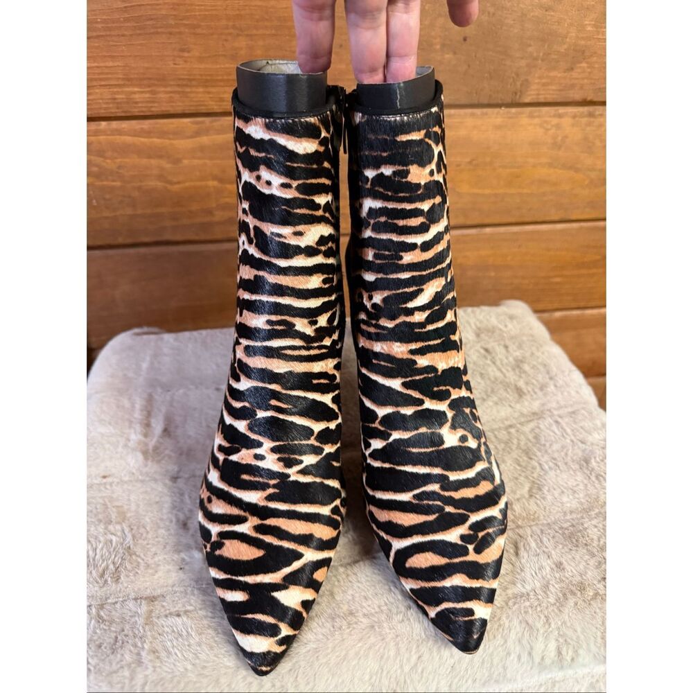 Nine West Fhayla Pointy Toe/Animal print/Heeled Ankle Boots Sz 11 NWOT - Picture 6 of 8